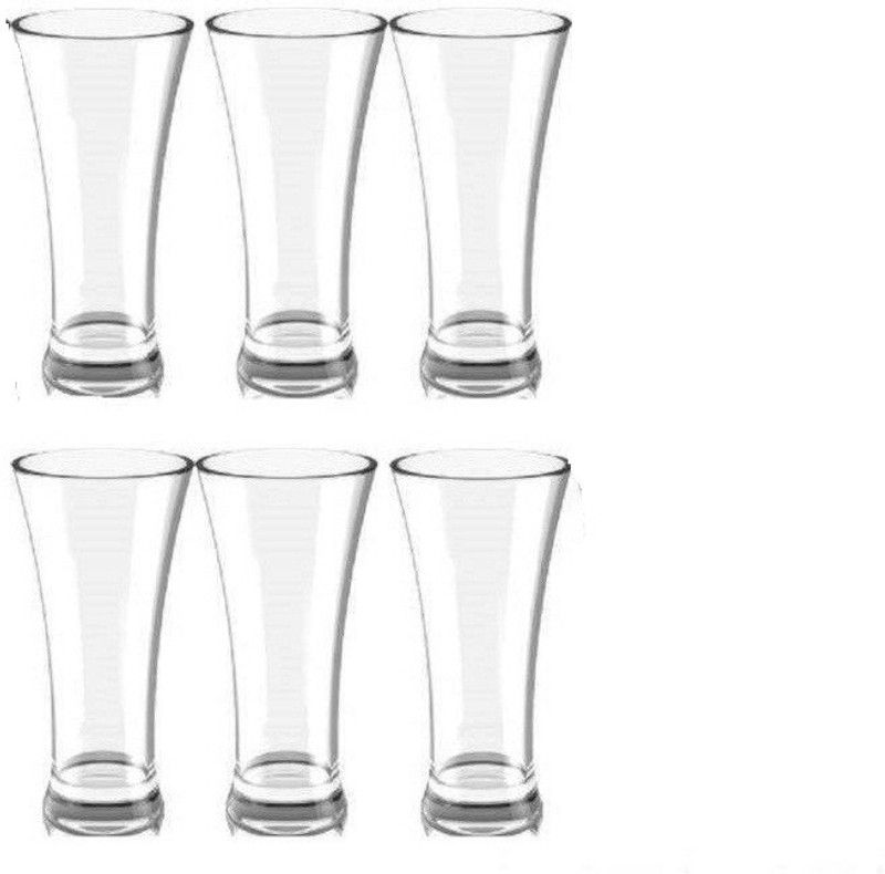 AFAST (Pack of 6) Multi Purpose Beverage Tumbler Drinking Glass Set For Home & Bar Use ( Set Of 6) DR 17 Glass Set Beer Glass  (300 ml, Glass, Clear)