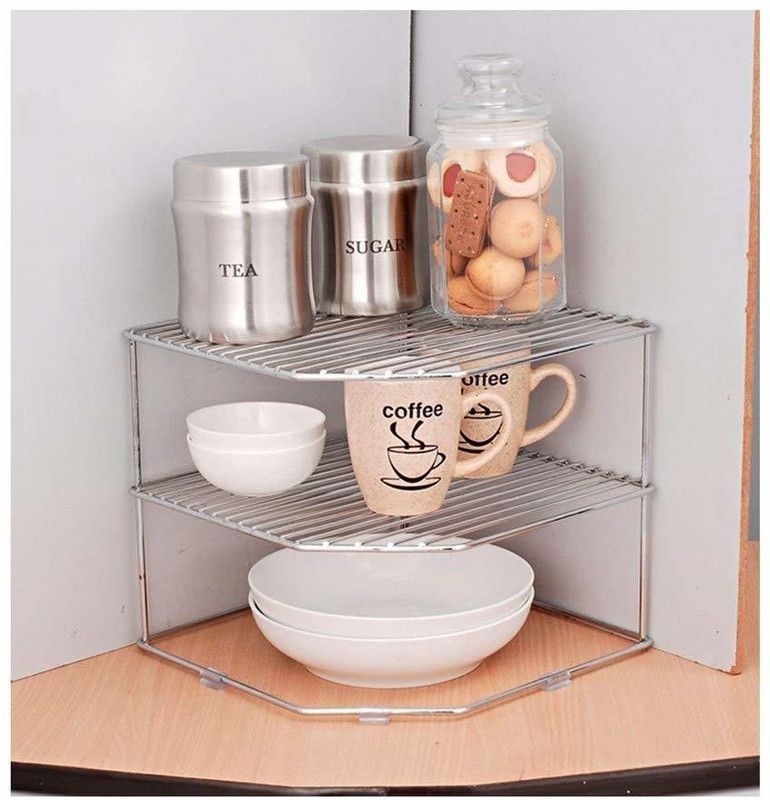 Xllent D 157 Containers Kitchen Rack  (Steel, Silver)