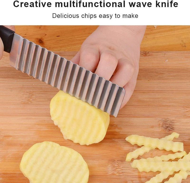 Crinkle Choppers French Fries Chips Chopping Knives with Wavy Blade Vegetable & Fruit Grater & Slicer  (1)