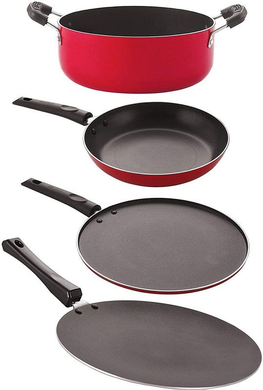 NIRLON CT12_TP22_ST11_CS24 Non-Stick Coated Cookware Set  (PTFE (Non-stick), Aluminium, 4 - Piece)