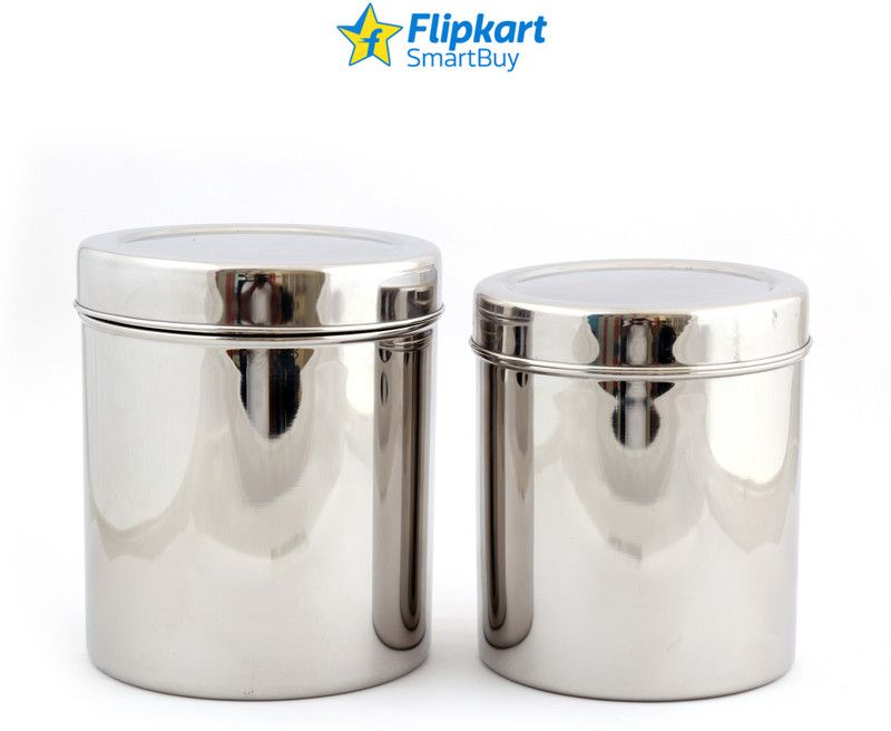 Flipkart SmartBuy Steel Spice Container - 500 ml, 750 ml  (Pack of 2, Silver)