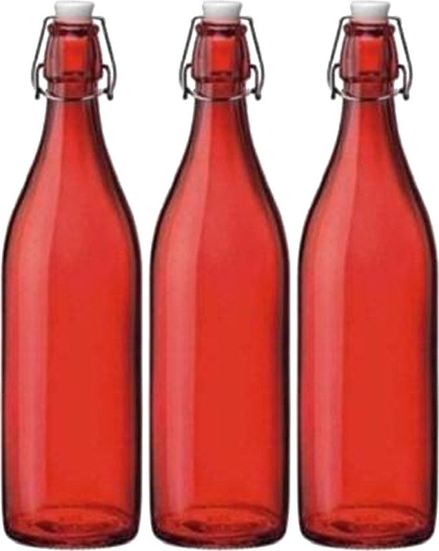 NOGAIYA NDC20 1000 ml Bottle  (Pack of 3, Red, Glass)