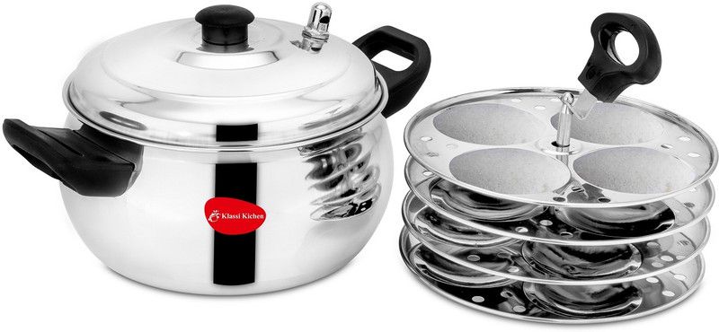 KLASSI KICHEN STAINLESS STEEL Idli Maker (4 Plates , 16 Idlis ) Induction & Standard Idli Maker  (4 Plates , 16 Idlis )