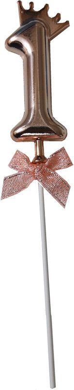 MOREL NUMBER 1 (ONE) CAKE TOPPER ROSE GOLD COLOR FOR CHILD’S FIRST BIRTHDAY CELEBRATION PARTY Cake Topper  (ROSE GOLD Pack of 1)