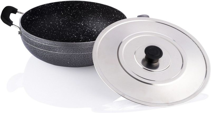 Flipkart SmartBuy Kadhai 24 cm diameter with Lid 2 L capacity  (Aluminium, Non-stick)