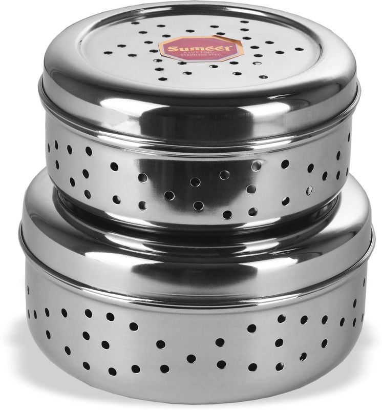 Sumeet Steel Utility Container - 1 ml  (Pack of 2, Silver)
