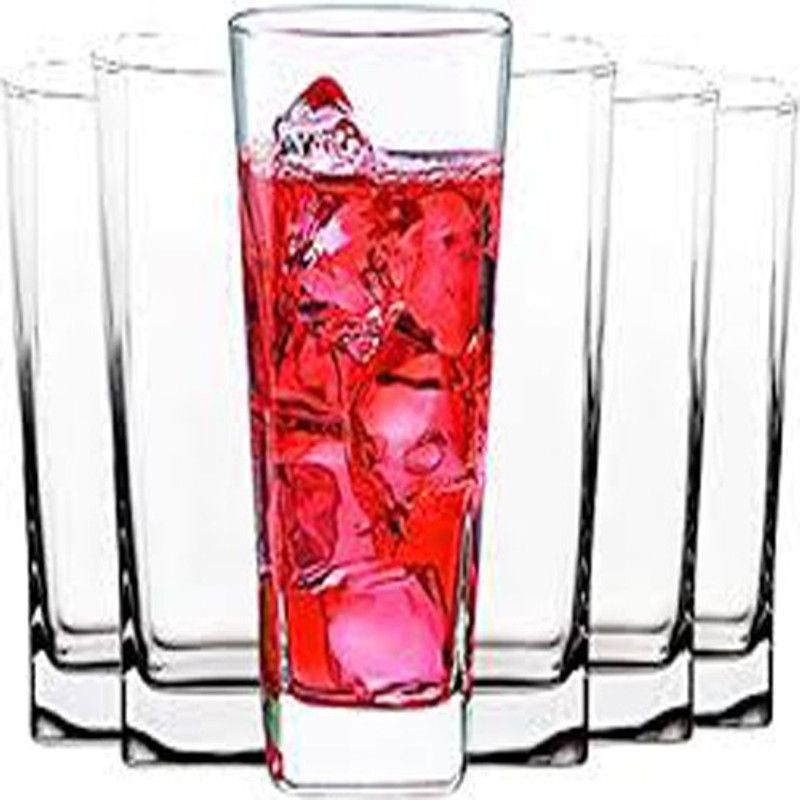 NOGAIYA (Pack of 6) RISHAB29 Glass Set Water/Juice Glass  (250 ml, Glass, Clear)