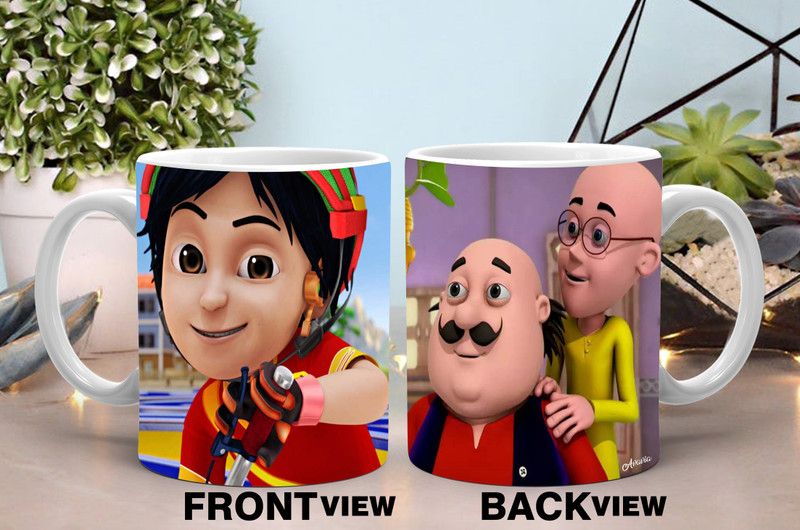 Avavia "Shiva Motu Patlu"Best Gift for Friends|Kids|Boys|Girls|Birthday|Printed Ceramic Coffee Mug  (350 ml)
