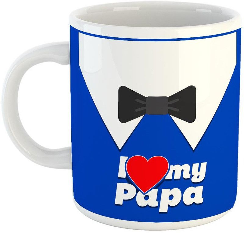 FABTODAY I Love My Papa Coffee - Best Gift for Dad on Birthday/Father's Day - Color - White Ceramic Coffee Mug  (350 ml)