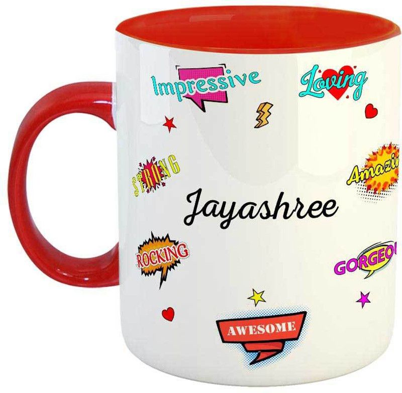 FABTODAY Best Gift for Birthday, Anniversary, Return Gift, Everyday Gifting, Name - Jayashree Ceramic Coffee Mug  (350 ml)
