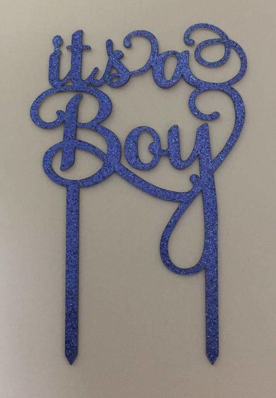 Omkraft Designer It’s a Boy Cake Topper Cake Topper  (Blue Pack of 1)