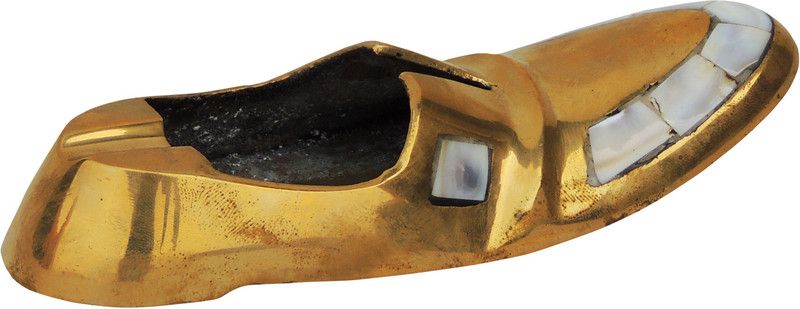 Brass Gift Center Brass Ashtray Yellow, White Brass Ashtray  (Pack of 1)
