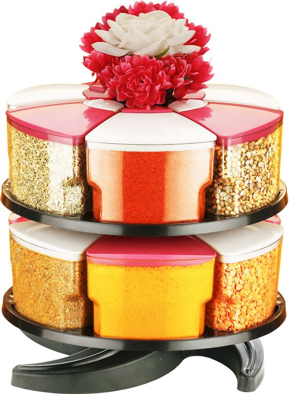 360 degree Revolving Capacity of 12 Piece Spice Set  (Plastic)
