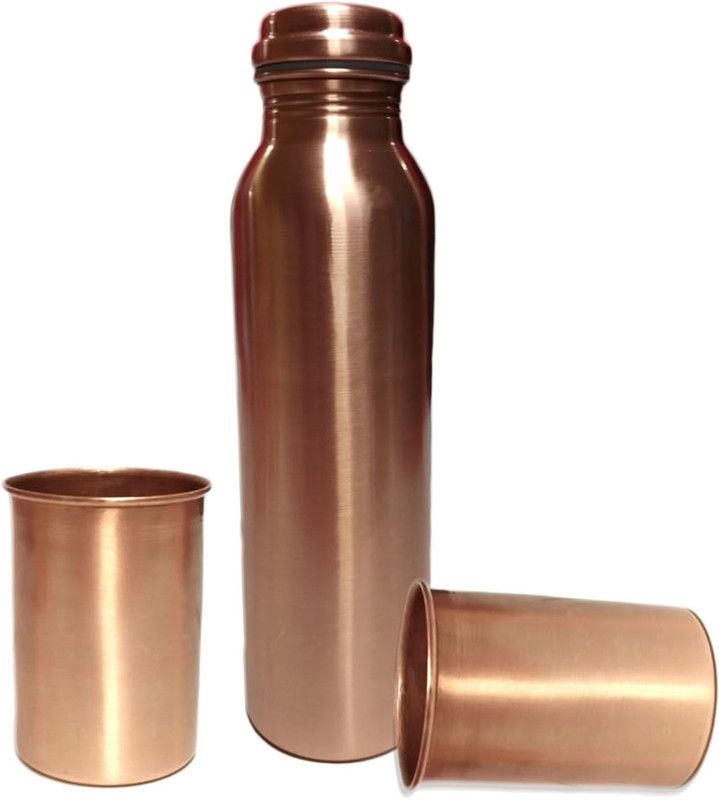 House Of Sensation 1 Copper Bottles, With 2 Glasses, Corporate Gifts Set of 1 1000 Bottle  (Pack of 3, Gold, Copper)