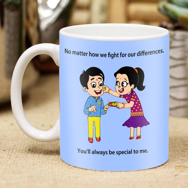 ME&YOU Gift for Brother| Printed Ceramic Coffee| Raksha Bandhan Gift| Rakhi Gift| Rakhi Gift for Brother & Sister| Rakhi| Rakhi Gift Set IZ21STBrotherMU-55 Ceramic Coffee Mug  (325 ml)