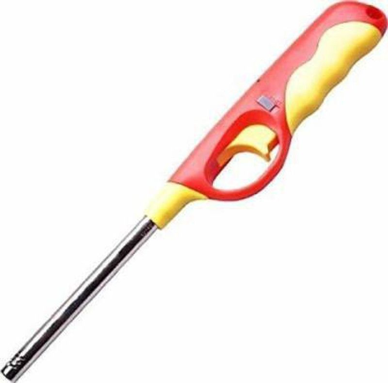 Plastic Adjustable Flame & Gas refillable Lighter Plastic Gas Lighter Plastic Adjustable Flame & Gas refillable Lighter Plastic Gas LighterMulticolor, Pack of 1) Kitchen Tool Set  (red, yellow)
