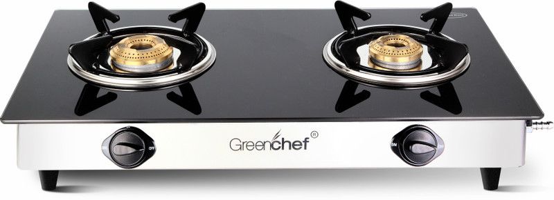 Greenchef Lava Glass, Stainless Steel Automatic Gas Stove  (2 Burners)