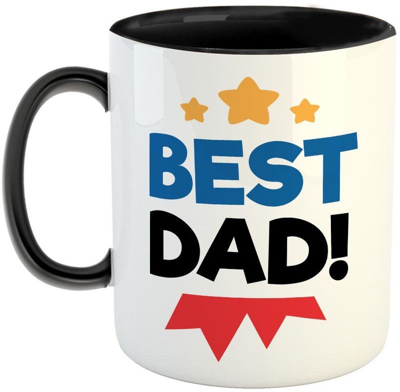 FABTODAY Best Dad Coffee - Best Gift for Dad on Birthday / Father's Day - Color - Black (0558) Ceramic Coffee Mug  (350 ml)