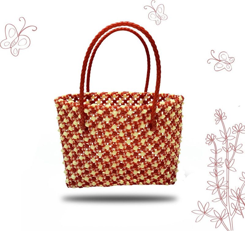 TRIDENT FASHIONS Plastic Fruit & Vegetable Basket  (Red, White)
