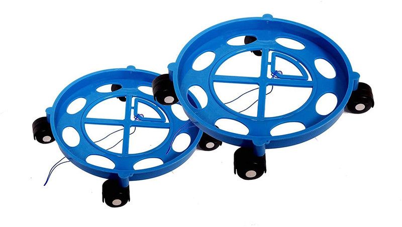 Neemco 2 Pcs Cylinder Trolley with Wheels Gas Bottle Trolley Cylinder Stand Gas Cylinder Trolley (Blue) Gas Cylinder Trolley  (Blue)