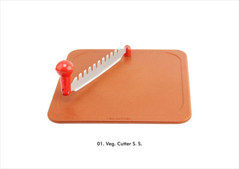 Nalini Stainless Steel Vegetable Cutter Plastic Cutting Board  (Brown Pack of 1 Dishwasher Safe)