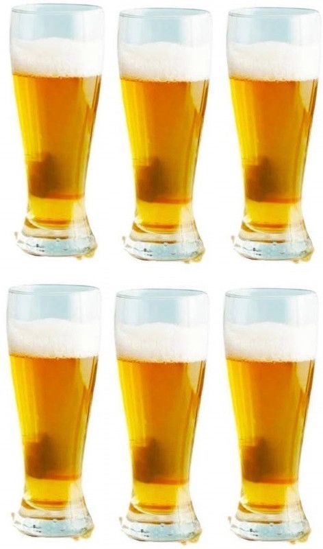 skyunion (Pack of 6) Crystal Clear Lid Free 450 ml Beer Glass Glass Set (450 ml, Glass PACK OF 6 Glass Set Beer Glass  (450 ml, Glass, Clear)