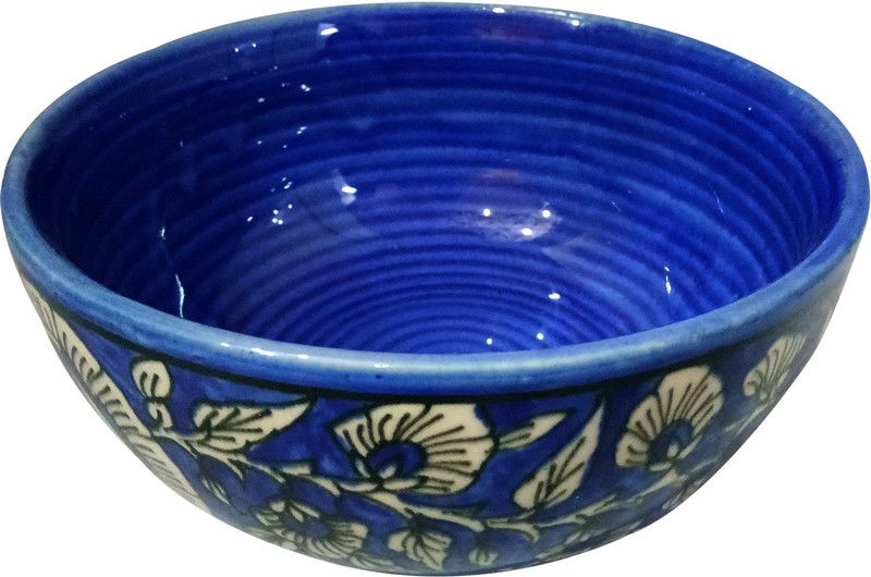 INDIA MEETS INDIA Ceramic Serving Bowl  (Pack of 1, Blue)