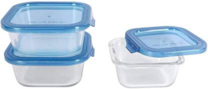 Flipkart SmartBuy Glass Utility Container - 510 ml  (Pack of 3, Blue)