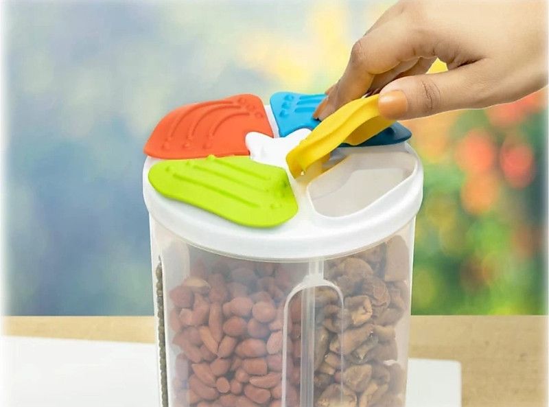 LAMCAN Plastic Grocery Container - 2500 ml  (Multicolor)