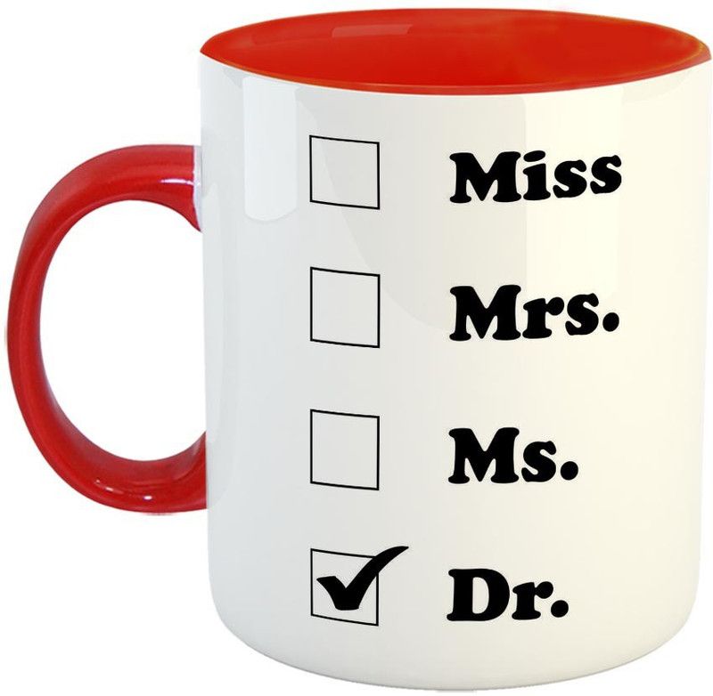 Furnish Fantasy Best Doctor Ceramic Coffee - Best Gift for Doctor - Color - Red (0898) Ceramic Coffee Mug  (350 ml)