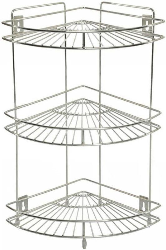 BONDAD HUB Kitchen Rack Containers Kitchen Rack  (Steel, Silver)