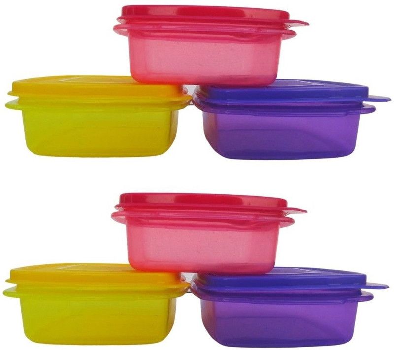 IndyCare Polypropylene Grocery Container - 600 ml  (Pack of 6, Multicolor)