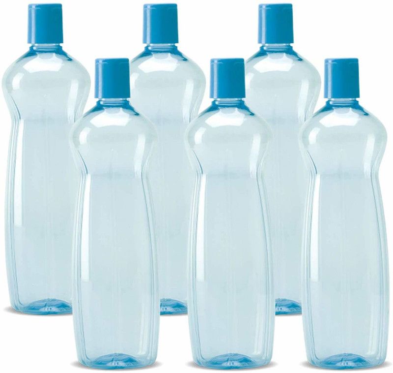 R.sons 1000ml Set of 6 Bottles Refrigertor Save Water Bottle (Blue) 1000 ml Bottle  (Pack of 6, Blue, Plastic)