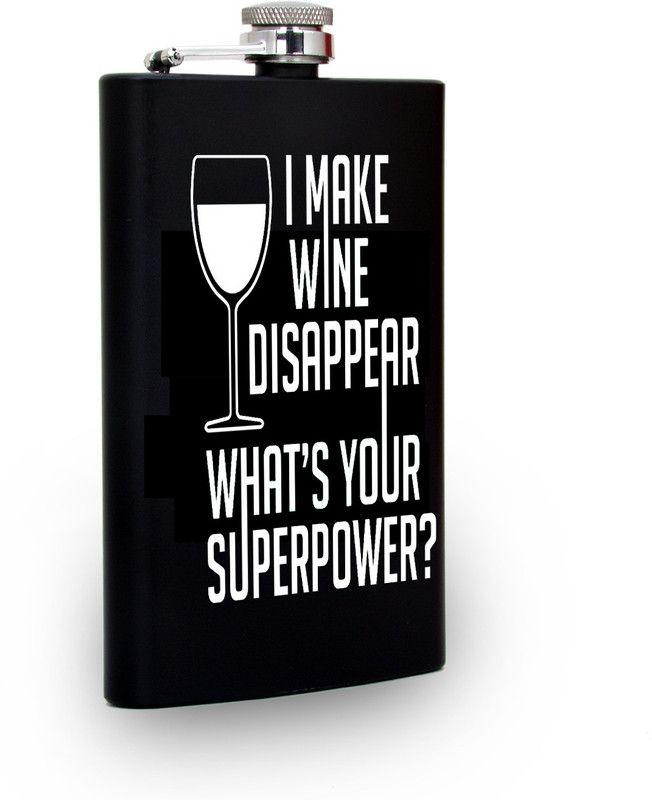 TRAQ WHAT IS YOUR SUPERPOWER ENGRAVED STAINLESS STEEL POCKET LIQUOR FLASK STAINLESS STEEL Hip Flask  (230 ml)