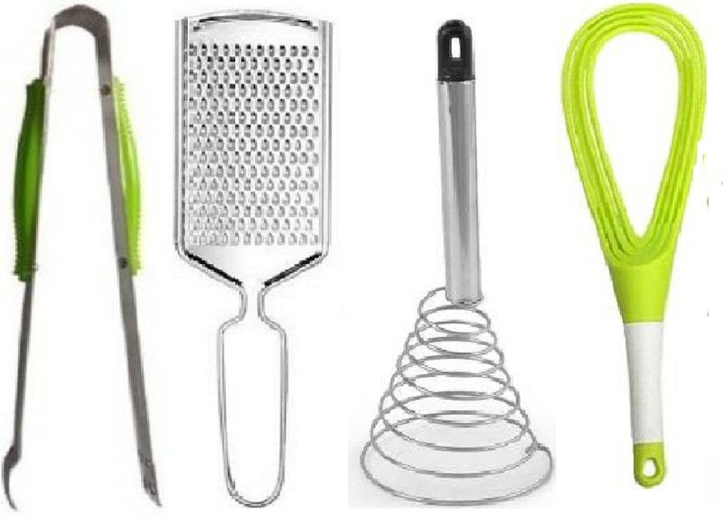 Nivel COMBO_PLASTIC WHISK+CHEESE GRATER_EGG BEATER_LONG TONG Kitchen Tool Set  (Whisk, Blender, Grater, Skimmer)