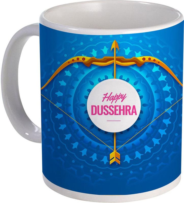 COLOR YARD best happy-dussehra-background Ceramic Coffee Mug  (320 ml)
