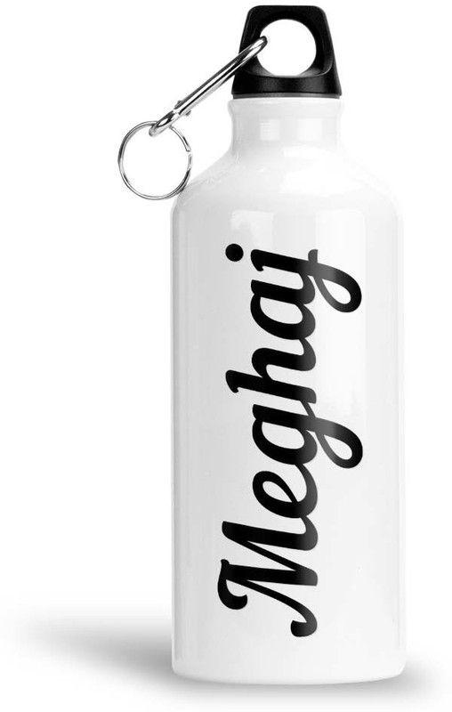 Furnish Fantasy Aluminium Water Bottle 750ml - Best Gift for Happy Birthday, Return Gift, Meghaj 750 ml Bottle  (Pack of 1, White, Black, Aluminium)