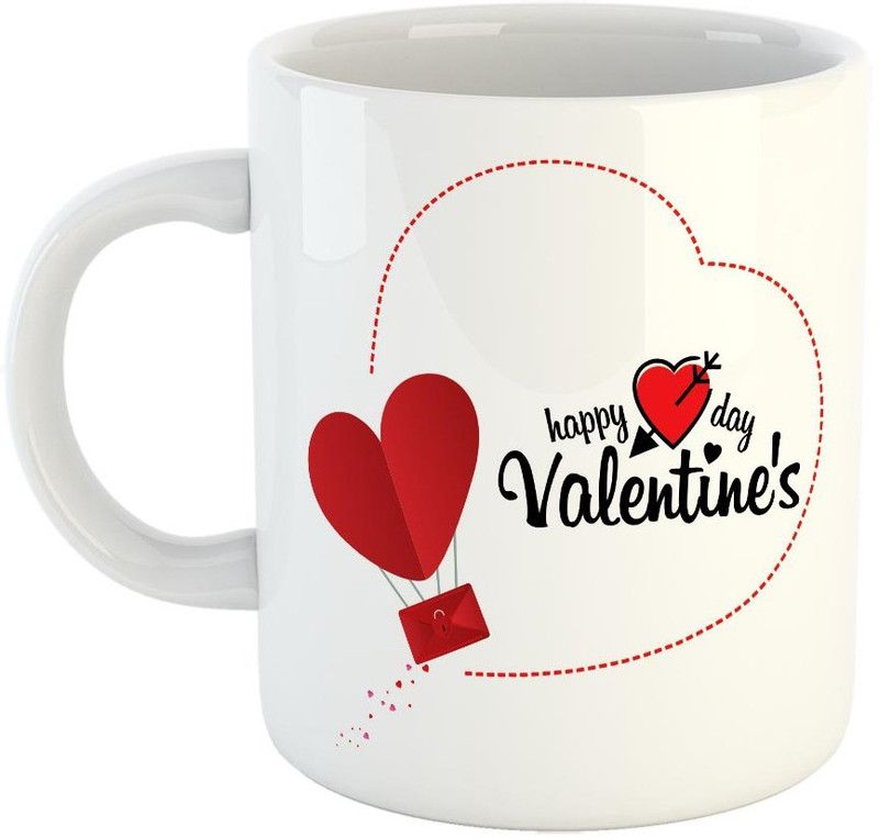 FABTODAY Happy Valentines Day Coffee - Best Gift for Husband, Boyfriend, Girlfriend, Wife, Valentines Day - Color - White (0570) Ceramic Coffee Mug  (350 ml)