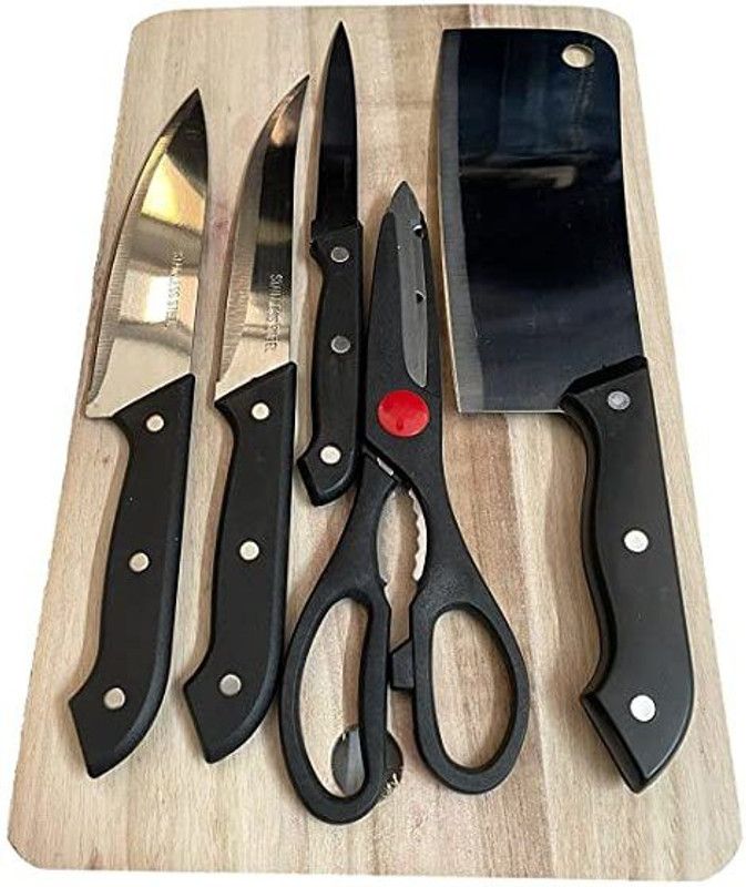 Wishbone CHOPPING BOARD WITH KNIFE SET Stainless Steel Knife Set  (Pack of 6)