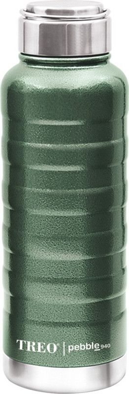 TREO Pebble 940 ml Bottle  (Pack of 1, Green, Steel)