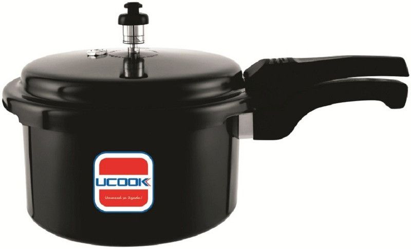 UCOOK Pentola DLX Black Outer Lid Hard Anodised 3 L Pressure Cooker  (Hard Anodized)