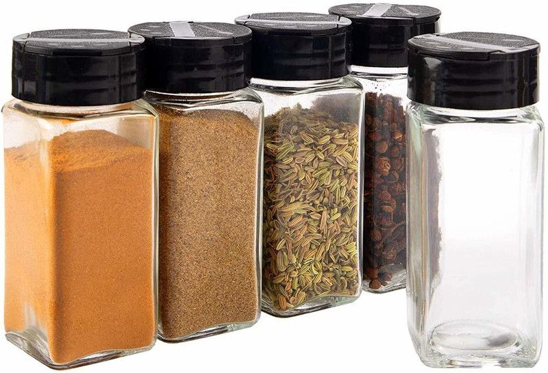 ABHINANDAN CREATION - 120 ml Glass Grocery Container  (Pack of 8, White)