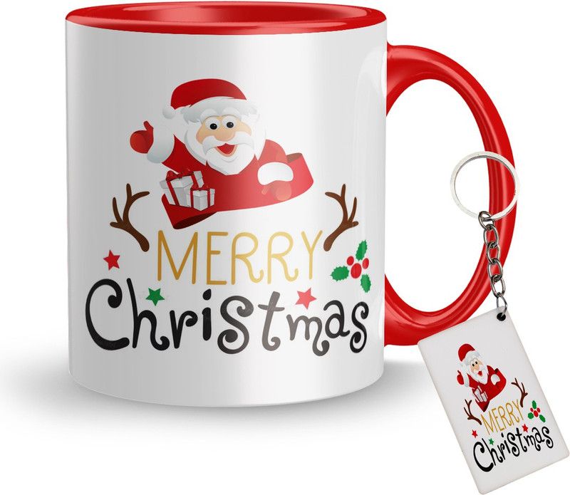 NAWEMA Cutest Santa Says Christmas Print Gift for Friend,Father,Mother,GF,BF Ceramic Coffee Mug  (320 ml)