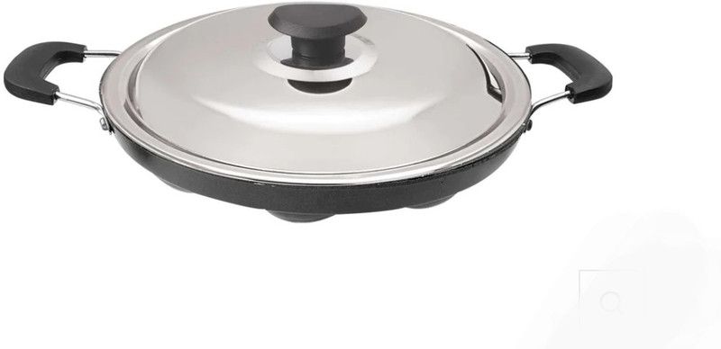 dhanshree Appachatty with Lid 0.2 L capacity 10 cm diameter  (Cast Iron, Non-stick, Induction Bottom)