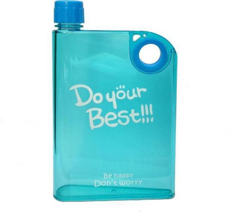 Jeezbier A5 MEMO Notebook Water Bottle for travel and office use. 380 ml Bottle  (Pack of 1, Blue, Plastic)