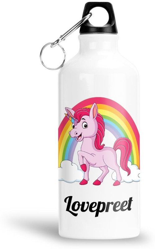 FABTODAY Rainbow Unicorn Water Bottle for Kids - Best Happy Birthday Gift, Lovepreet 750 ml Bottle  (Pack of 1, White, Aluminium)