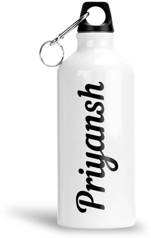 Furnish Fantasy Aluminium Water Bottle 750ml-Best Gift for Happy Birthday, Return Gift, Priyansh 750 ml Bottle  (Pack of 1, White, Black, Aluminium)