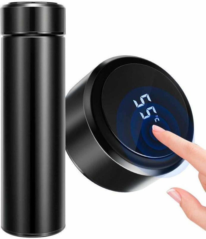 Sisa Enterprise Sisa Smart Vacuum Flasks Stainless Steel LED Temperature bottle 500 ml Flask  (Pack of 1, Black, Steel)