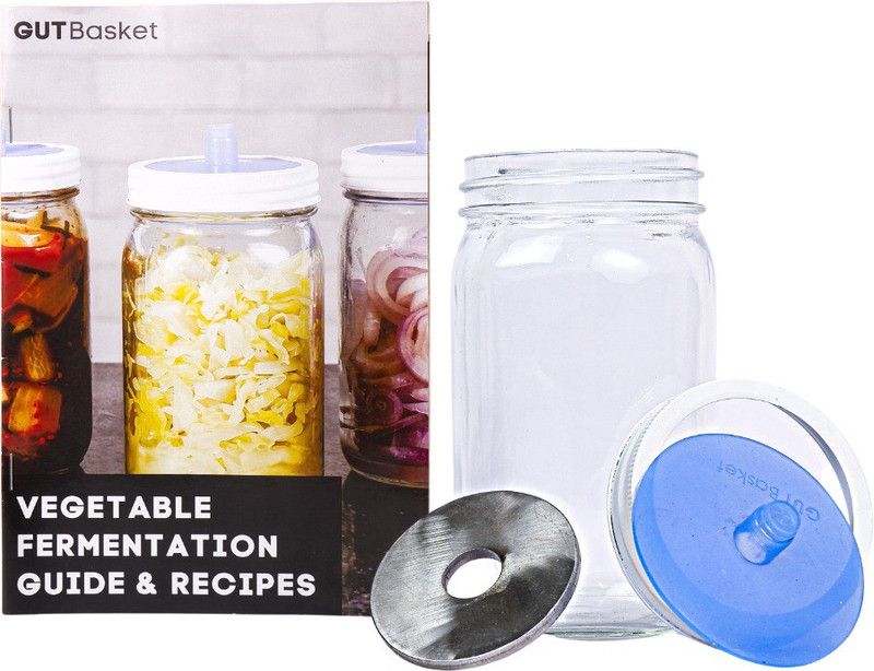 GUTBasket Glass Pickle Jar - 1 L  (Clear)
