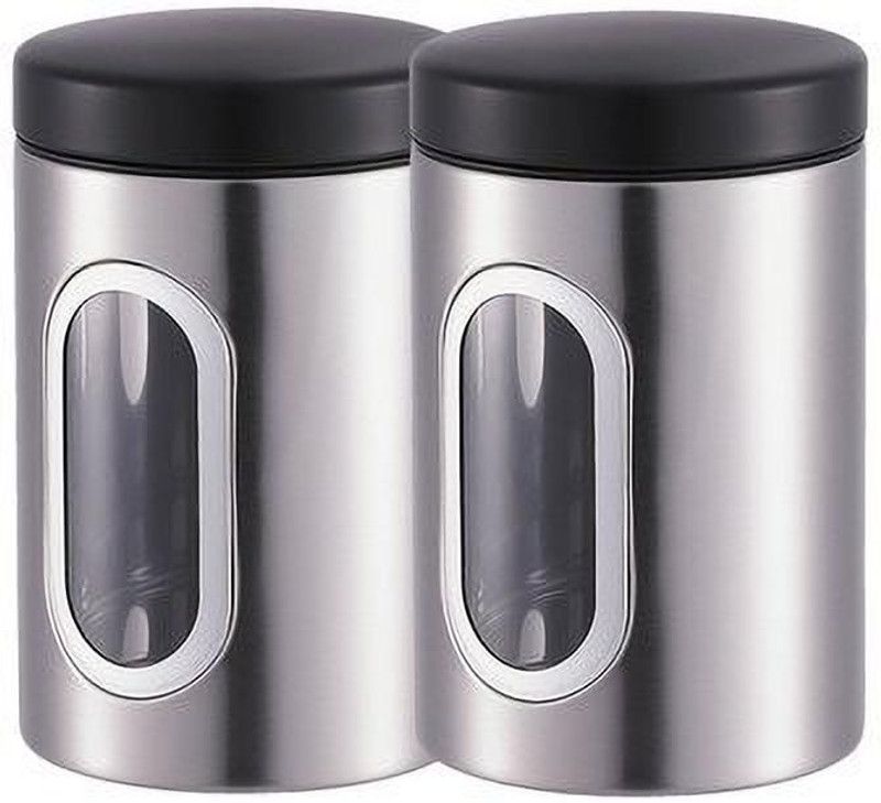 BERGNER Steel Tea Coffee & Sugar Container - 2.2 L  (Pack of 2, Silver)